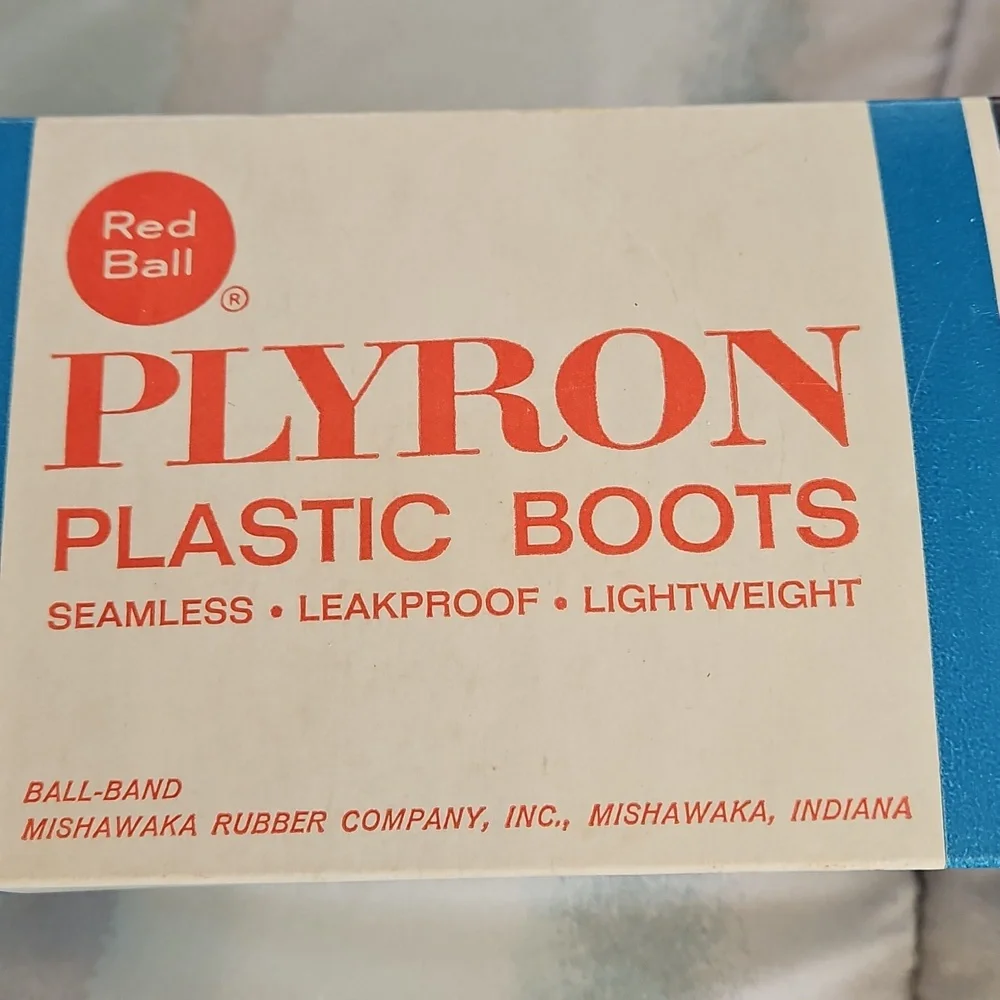 Vintage 50's Red Ball Plyron Snug Up Plastic Boots Size 8 USA MCM